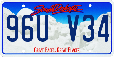 SD license plate 96UV34