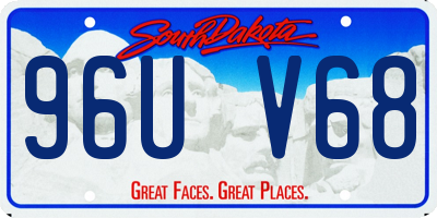 SD license plate 96UV68