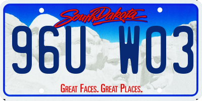 SD license plate 96UW03