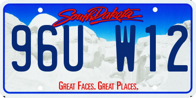 SD license plate 96UW12