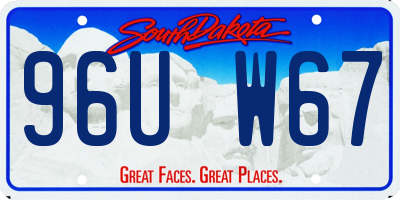SD license plate 96UW67