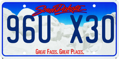 SD license plate 96UX30
