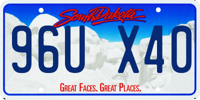 SD license plate 96UX40
