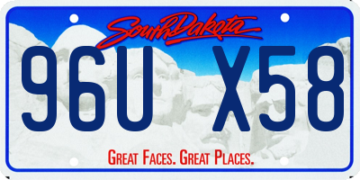 SD license plate 96UX58