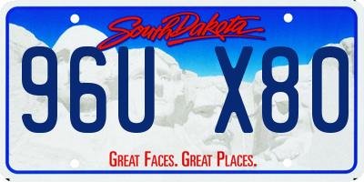 SD license plate 96UX80