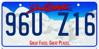 SD license plate 96UZ16