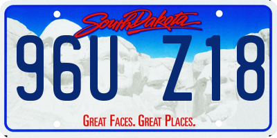SD license plate 96UZ18