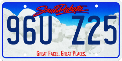 SD license plate 96UZ25
