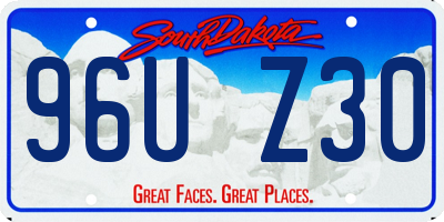 SD license plate 96UZ30