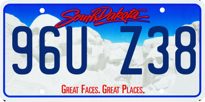 SD license plate 96UZ38