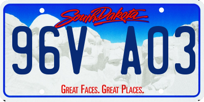 SD license plate 96VA03