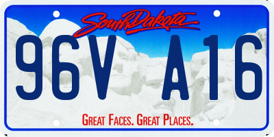 SD license plate 96VA16