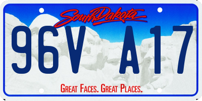 SD license plate 96VA17