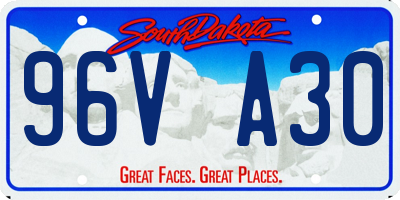 SD license plate 96VA30