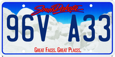 SD license plate 96VA33
