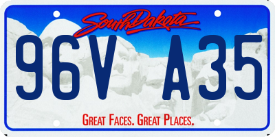 SD license plate 96VA35