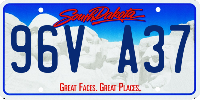 SD license plate 96VA37