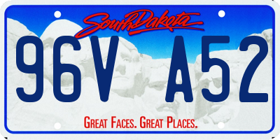 SD license plate 96VA52
