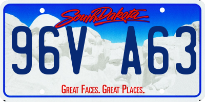 SD license plate 96VA63