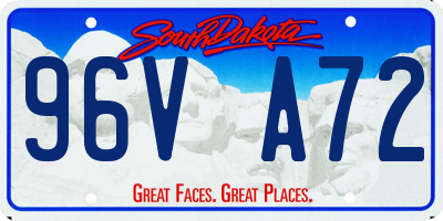 SD license plate 96VA72