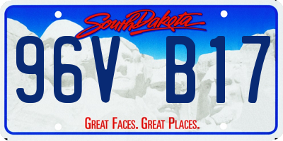 SD license plate 96VB17
