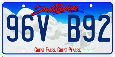 SD license plate 96VB92