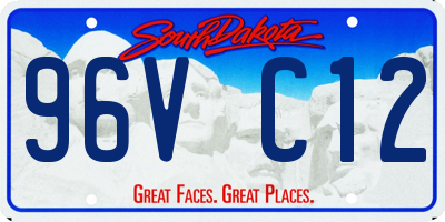 SD license plate 96VC12