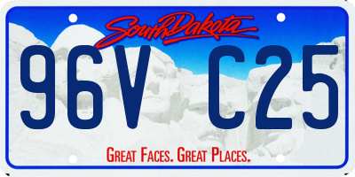 SD license plate 96VC25