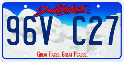 SD license plate 96VC27