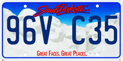 SD license plate 96VC35