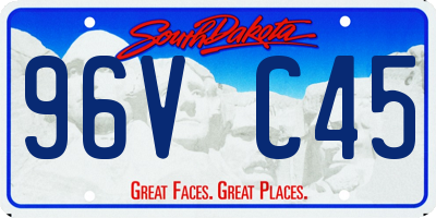 SD license plate 96VC45