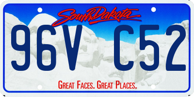 SD license plate 96VC52