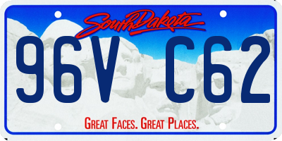 SD license plate 96VC62