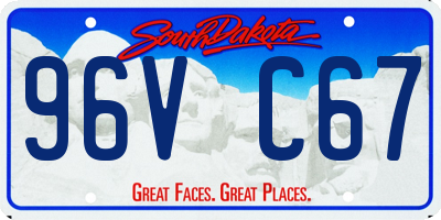 SD license plate 96VC67