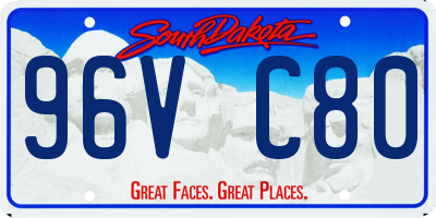 SD license plate 96VC80