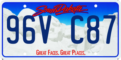 SD license plate 96VC87