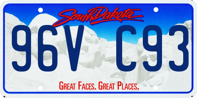 SD license plate 96VC93