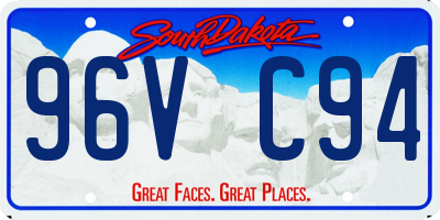 SD license plate 96VC94