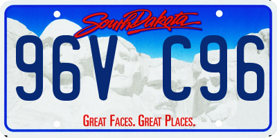 SD license plate 96VC96