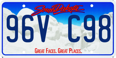 SD license plate 96VC98