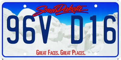 SD license plate 96VD16