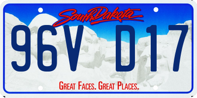 SD license plate 96VD17