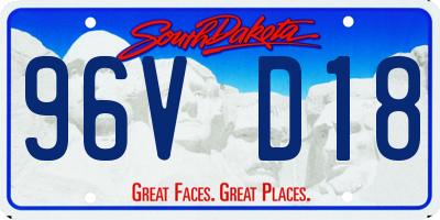 SD license plate 96VD18