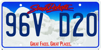 SD license plate 96VD20