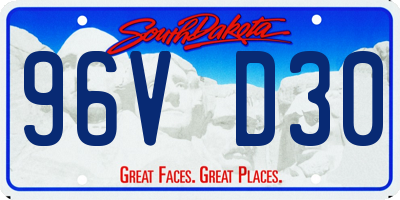 SD license plate 96VD30