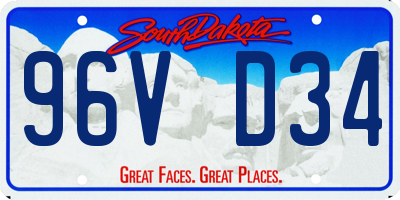 SD license plate 96VD34