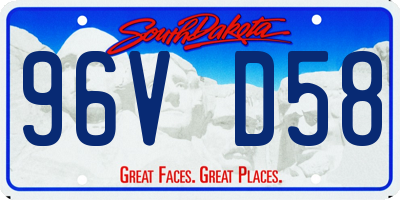 SD license plate 96VD58