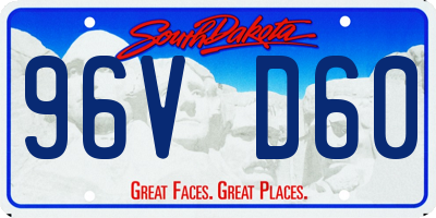 SD license plate 96VD60