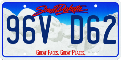 SD license plate 96VD62