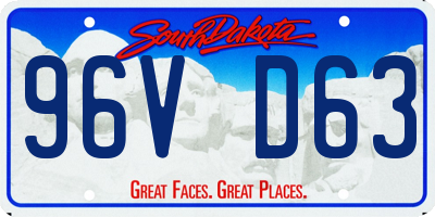 SD license plate 96VD63